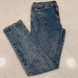 Vintage CIMARRON Skinny Stretch High Rise Acid Wash Blue Denim Jeans Size 15